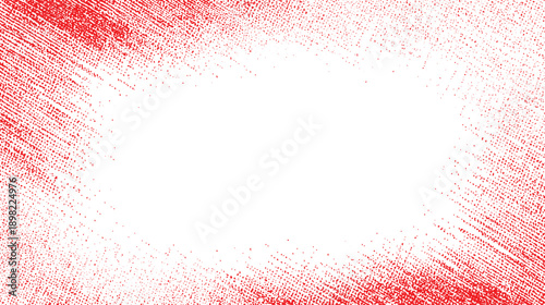 Quadro em tela Red speckle pattern frame with gradient density on white background texture