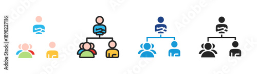 Team Leadership icon set multiple style collection