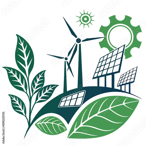 Sustainable energy and eco-friendly growth depicted with renewable resources