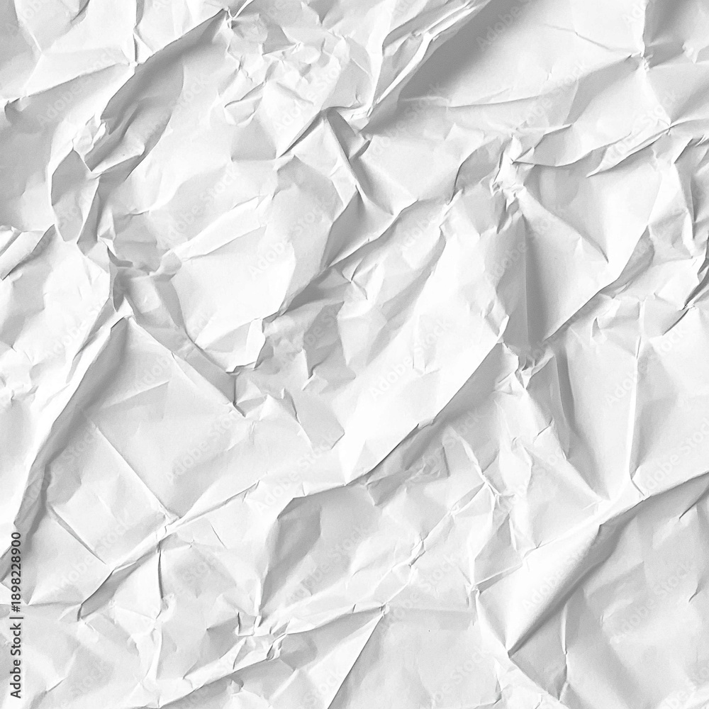 Fototapeta premium White crumpled paper isolated on a white background.