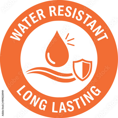 Water Resistant Long Lasting Badge Icon – Durable Waterproof Product Label Design