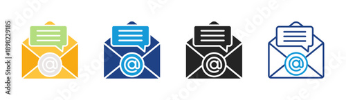Secure Mail icon set multiple style collection
