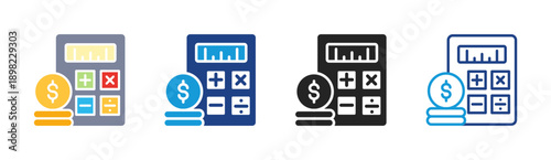 Financial Analysis icon set multiple style collection