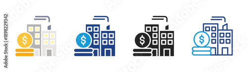 Corporate Finance icon set multiple style collection