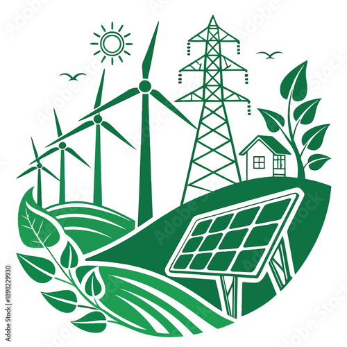 Renewable energy sources symbolizing sustainable and eco-friendly power generation