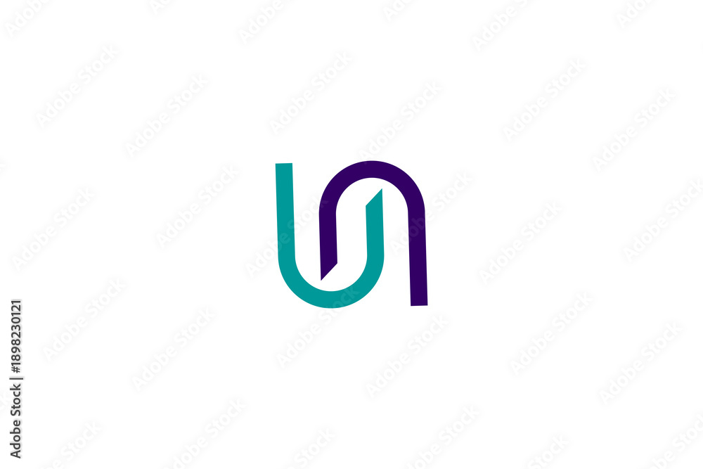 Fototapeta premium Modern UN Letter Logo Template Minimal Monogram Abstract Corporate Brand Identity