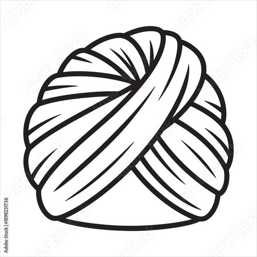 vector illustration of a black and white turban lline art