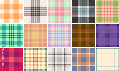 Plaid bundle built for product mockups. Menswear tartan backgrounds enhance presentation. Vector clarity supports realism.