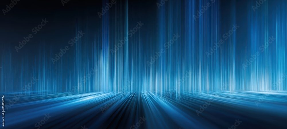 Fototapeta premium The Blue Light Corridor Conveying Futuristic Digital Motion Energy and Abstract Perspective