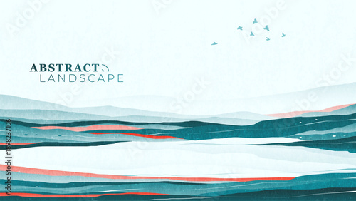 Abstract landscape in Asian style.