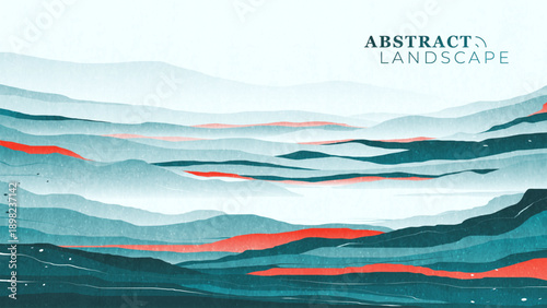 Abstract landscape in Asian style.