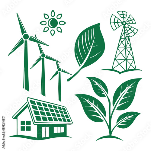 Sustainable energy sources and eco-friendly living in a modern community