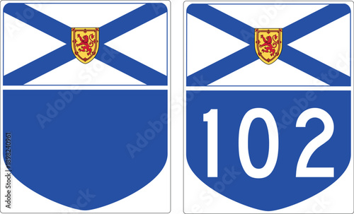 Nova Scotia Canada Provincial Highway Road Marker Shield Vector