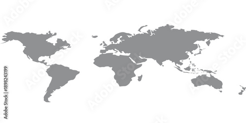 Illustration of a Colored map of world
