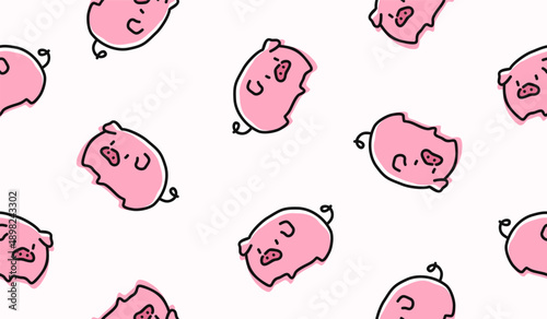 Cute pig pattern background vector design