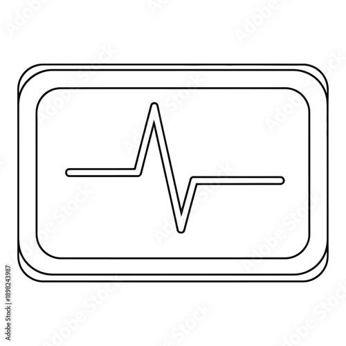 System monitoring performance heartbeat analytics dashboard technology line icon