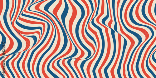 Abstract twisted stripes chevron optical illusion seamless pattern. Vector.eps 10