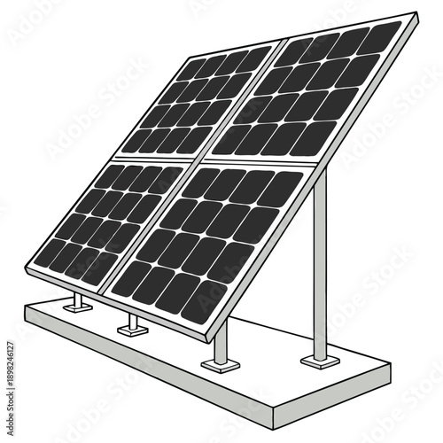 Two solar panels mounted on a sturdy frame for renewable energy generation.