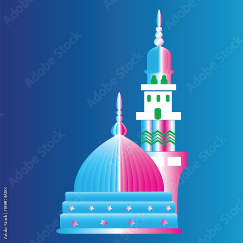 Mosque Miner islamic  Creative art and unique minimal illustration