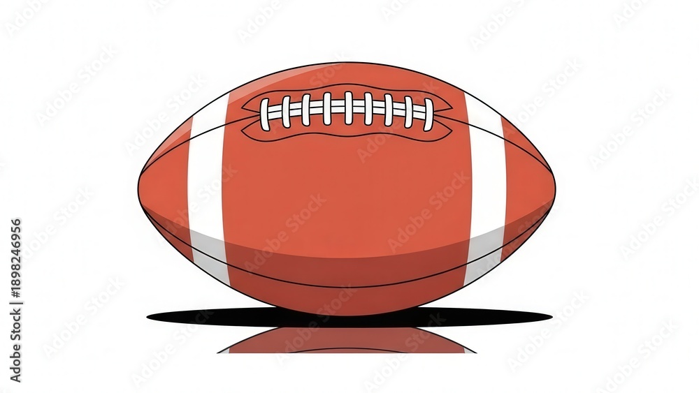 Fototapeta premium Close-Up of an American Football with Laces and Panel Design for Sports Content