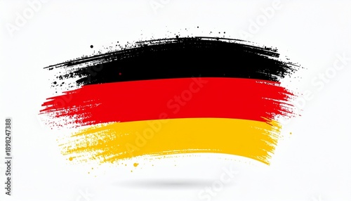 German Flag Painted with Brush Strokes - Symbol of Unity and Patriotism