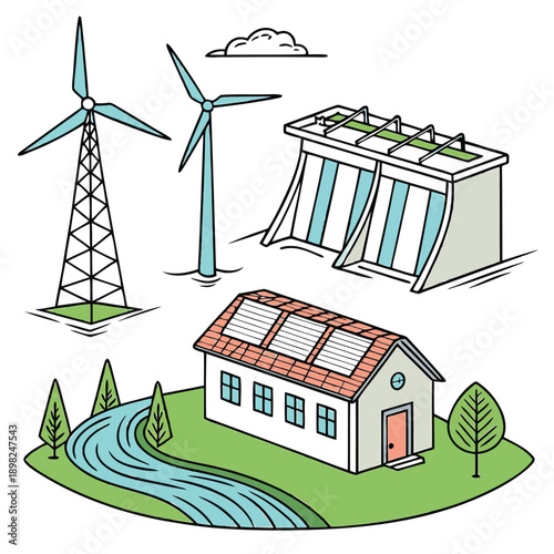 Sustainable living with renewable energy sources and eco-friendly housing