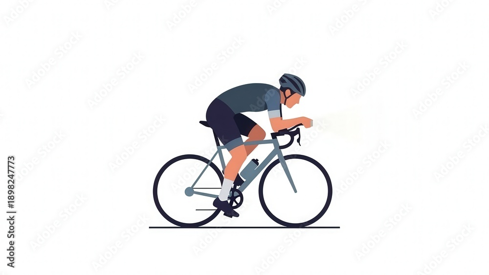 Obraz premium Dynamic Adventure Of A Man Cycling On Road During Outdoor Exercise