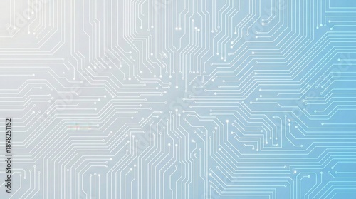 Abstract digital circuit board background,blue gradient technology pattern with glowing white lines,concept of connectivity,data,communication and AI systems
