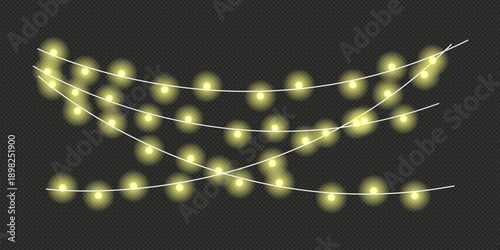 Decorative garland light collection for celebration and carnival scenes featuring festive illumination elements for holidays parties events and joyful design compositions