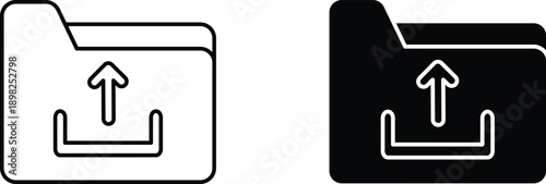 folder upload  icon vector graphic illustration  with white background flat hand made icon fill icon .