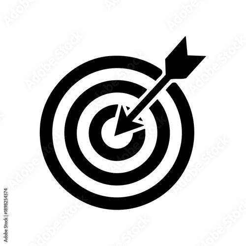 Company target goal with arrow hitting bullseye
