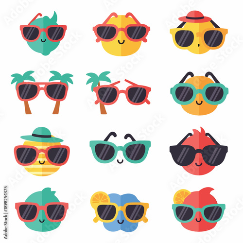 Smiling Fruits Wearing Sunglasses