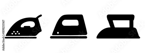 set of iron silhouettes in various styles,perfect for  use in household, appliance, or laundry-themed designs