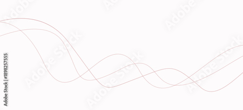 Red stripes on a white background. Creative line art. Red waves with lines. Curved wavy line, smooth stripe.