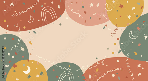 Colorful Circles with Celestial Patterns and Shapes.