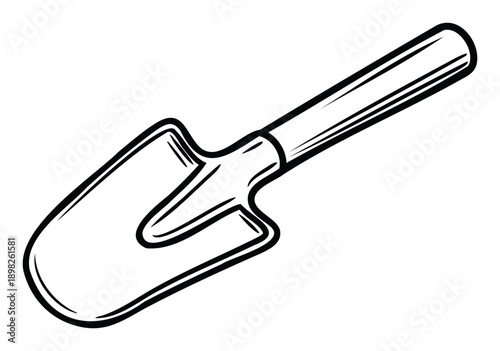 A simple hand garden trowel essential for planting and digging soil in gardening and landscaping projects perfect for horticulture blogs and outdoor hobbyist promotions.