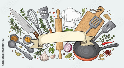 Kitchen Utensils and Cooking Essentials Collection.
