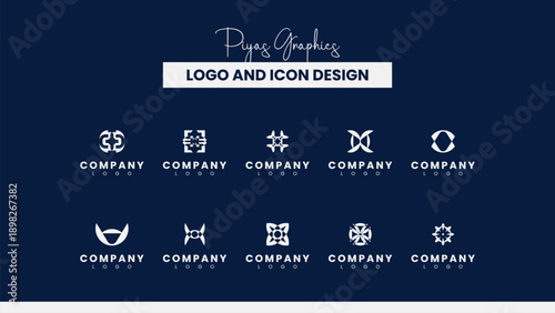 Minimal Grid Star Logo Icon Set