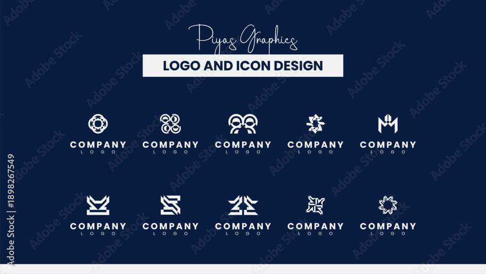 Obraz premium Rounded Modern Business Logo Design Set