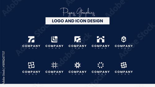 Minimal Grid Star Logo Icon Set