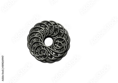 Intricate Metal Coil Abstract Design.