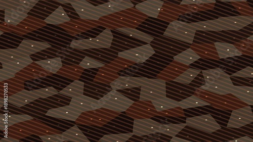 Abstract Geometric Camouflage Pattern with Brown and Dark Brown Tones