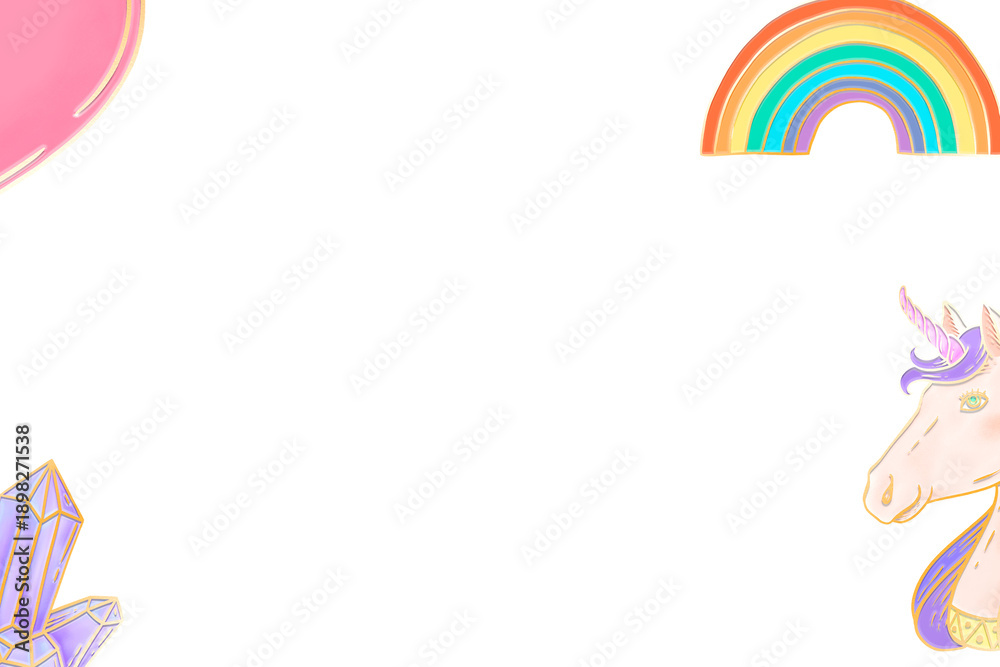 Fototapeta premium Pony colorful pastel png aesthetic pattern