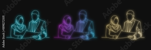 People Group Neon Colors