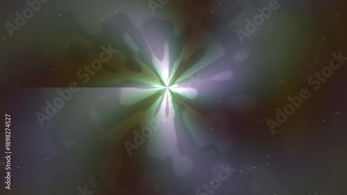 Pulsating Light Rays Expanding Outward in Abstract Background Motion