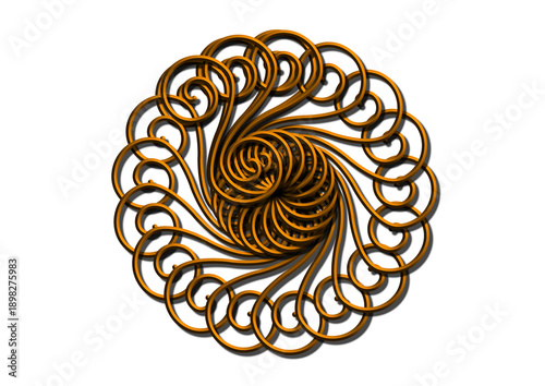 Intricate Wooden Swirl Design.