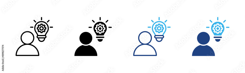 Fototapeta premium Innovation Culture icon set multiple style collection