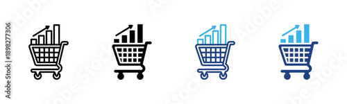 Market Penetration icon set multiple style collection