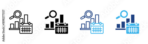 Financial Projection icon set multiple style collection