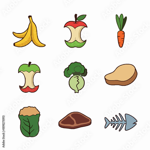 Educational composting organic waste cartoon vector illustration pack